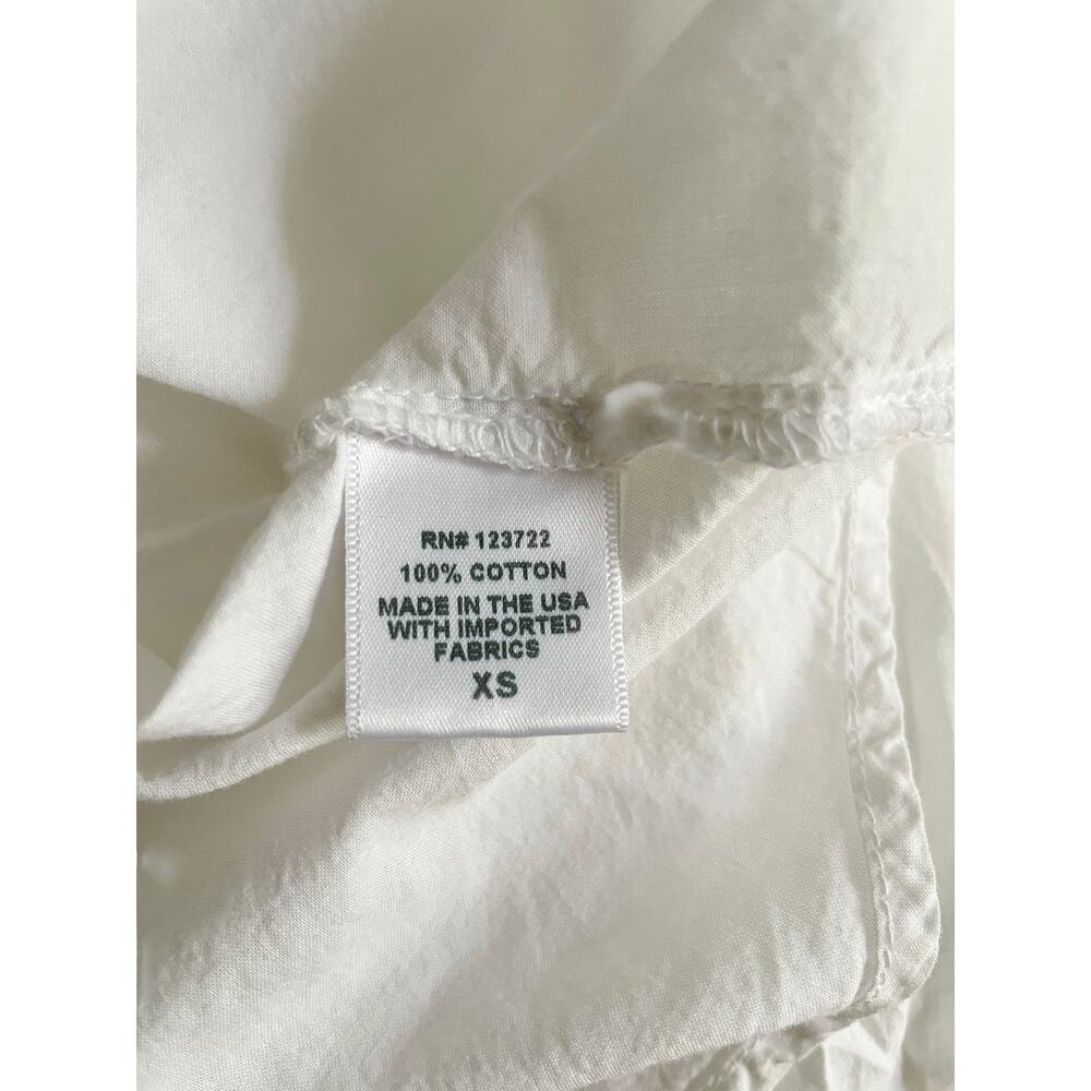 Xirena Popover Top White Cotton Ruffle Collar Long Sleeve Blouse Size XS - Picture 5 of 7